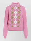 Miu Miu Argyle Pattern Polo Collar Knitwear Sweater In Multi