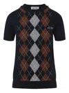 Miu Miu Argyle-pattern Short-sleeve Top In Multi