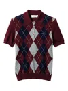 Miu Miu Burgundy Wool Polo Shirt In Brown