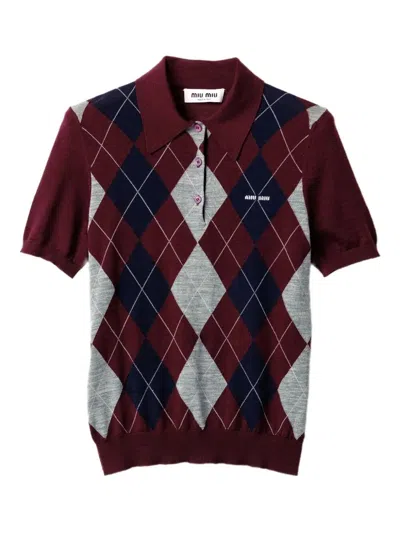 MIU MIU ARGYLE POLO-NECK