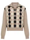 Miu Miu Collared Sweater Long Sleeves Regular Fit In Brown