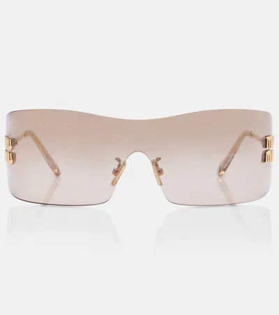 Miu Miu Aube Shield Sunglasses In White