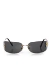 Miu Miu 75mm Oversize Rectangular Wrap Sunglasses In Gray