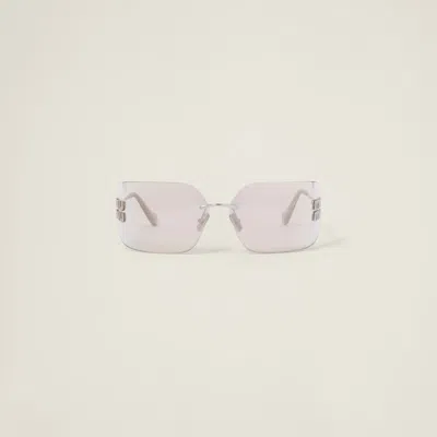 Miu Miu Runway Sunglasses In Light Gold Lenses