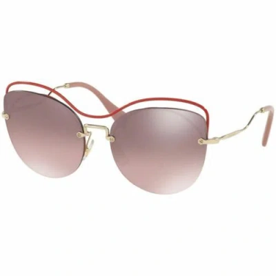 Pre-owned Miu Miu Authentic  Women's Sunglasses Pink Gradient Mirror Silver Mu50ts-c4oteg In Pink Silver