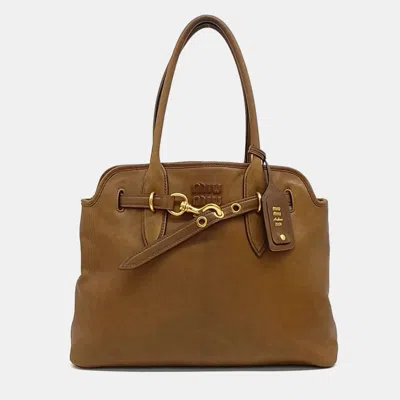 Pre-owned Miu Miu Avant-garde Tote Bag In Brown