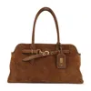 Miu Miu Adventure Lamb Leather Shoulder Bag In Brown
