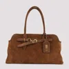Miu Miu Adventure Lamb Leather Shoulder Bag In Brown