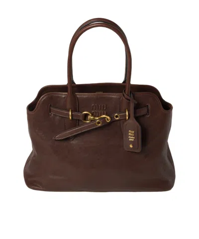 Miu Miu Aventure Handbag In Red