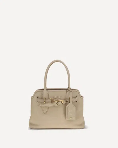 Miu Miu Aventure Handbag In Sand