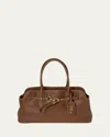 Miu Miu Large Aventure Nappa Leather Shoulder Bag In Brown