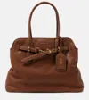 Miu Miu Aventure Large Leather Tote Bag In Brown