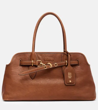 Miu Miu Aventure Leather Shoulder Bag