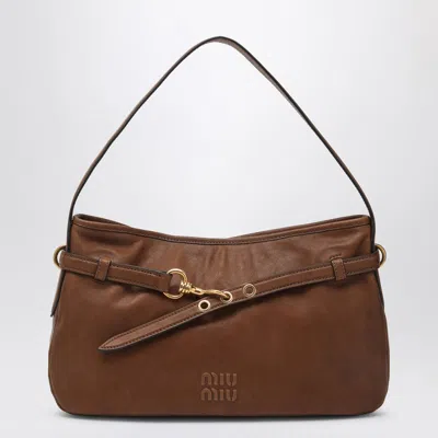 Miu Miu Aventure Medium Bag Oak Colour Women In Brown