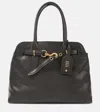 Miu Miu Aventure Large Leather Tote Bag In Black