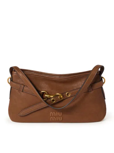 Miu Miu Aventure Nappa Bag In Brown