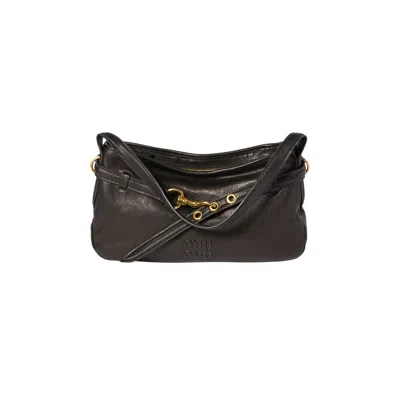 Pre-owned Miu Miu Aventure Nappa Leather Bag 'black' | Women's Size Onesize