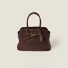 Miu Miu Aventure Large Leather Shoulder Bag In Brown