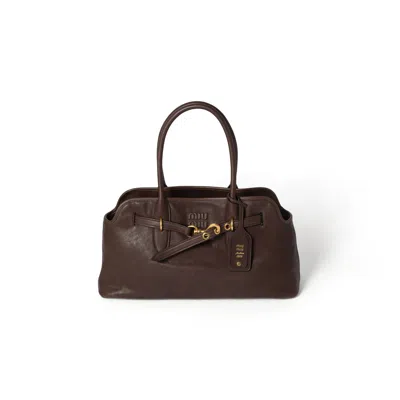 Miu Miu Aventure Nappa Leather Bag In Brown