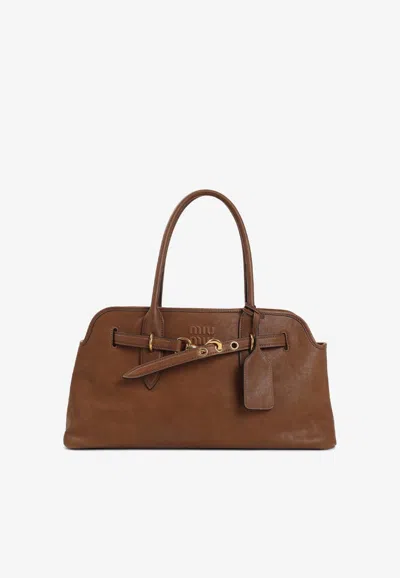 MIU MIU AVENTURE NAPPA LEATHER SHOULDER BAG