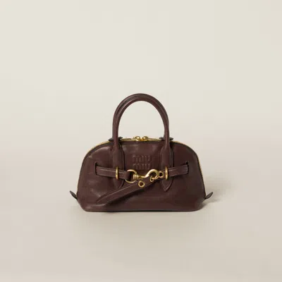 MIU MIU AVENTURE NAPPA LEATHER TOP-HANDLE BAG
