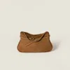 Miu Miu Aventure Shearling Bag In Brown