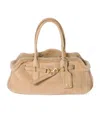 Miu Miu Aventure Shearling Tote Bag In Brown