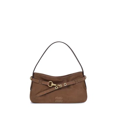 Miu Miu Aventure Shoulder Bag In Brown