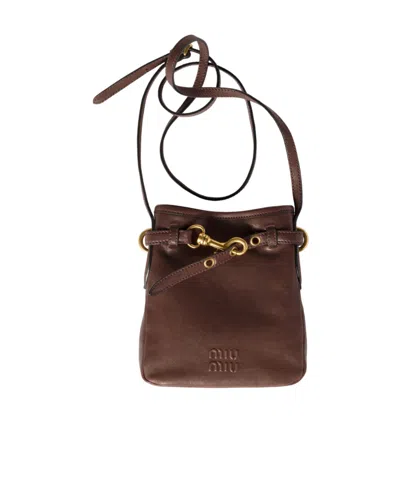 Miu Miu Aventure Shoulder Bag In Brown