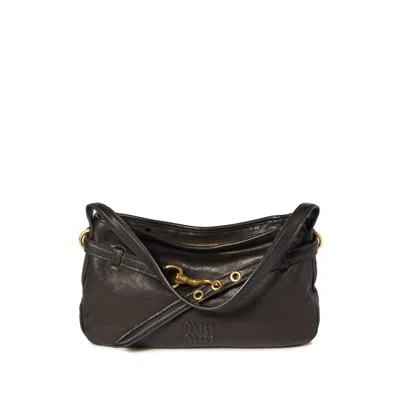 Miu Miu Aventure Shoulder Bag In Black