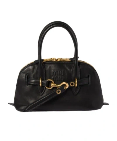 MIU MIU AVENTURE NAPPA LEATHER TOP-HANDLE BAG