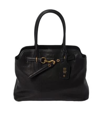 Miu Miu Aventure Shoulder Bag In F0002 Nero