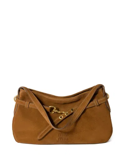 Miu Miu Aventure Shoulder Bag In Brown