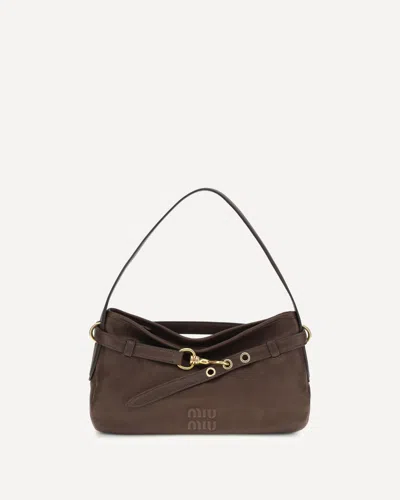 Miu Miu Aventure Shoulder Bag In Brown