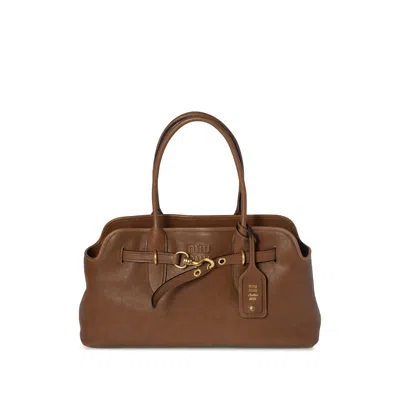 Miu Miu Aventure Shoulder Bag In Brown