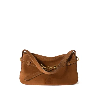 Miu Miu Aventure Shoulder Bag In Brown