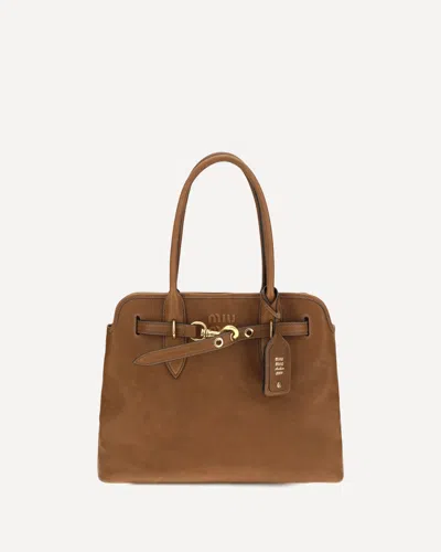 Miu Miu Aventure Shoulder Bag In Brown