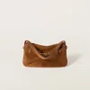 Miu Miu Womens Rovere Aventure Suede Top Handle Bag In Brown
