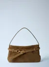 Miu Miu Aventure Suede Handbag In Green
