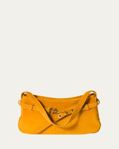 Miu Miu Orange Aventure Shoulder Bag In Yellow