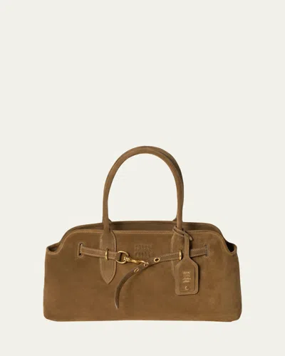 Miu Miu Aventure Suede Shoulder Bag