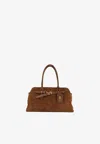 Miu Miu Adventure Lamb Leather Shoulder Bag In Brown