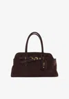 Miu Miu Aventure Suede Shoulder Bag In Brown