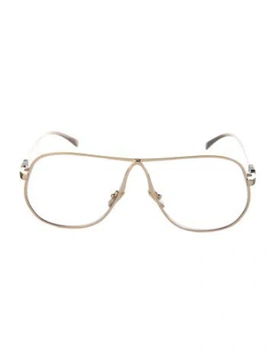 Pre-owned Miu Miu Aviator Eyeglasses In Gold
