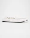 Miu Miu White Leather Loafers In Bianco