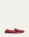 Miu Miu Aviator Leather Penny Loafers In Rubino