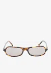 Miu Miu Rectangular Sunglasses Tortoiseshell Frame Design In Green