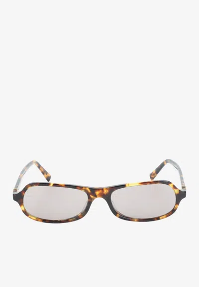 Miu Miu Aviator Logo Sunglasses In Green