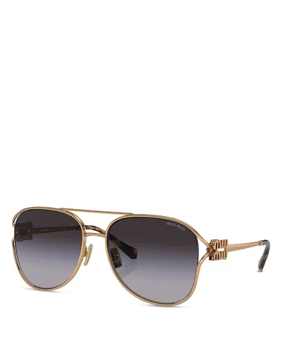 MIU MIU AVIATOR SUNGLASSES, 58MM