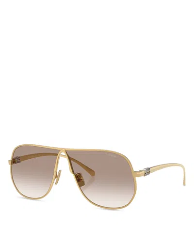 Miu Miu 66mm Oversize Pilot Sunglasses In Gold